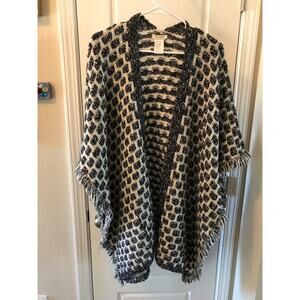 Cocogio Navy and White Kimono Sweater One Size